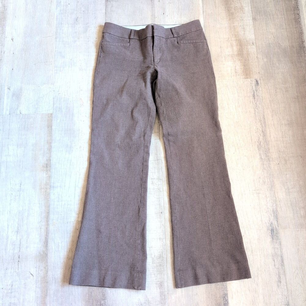 Vtg Banana Republic Sloan Fit 6 Stretch Petite Brown Pants Wide Leg Y2K Work